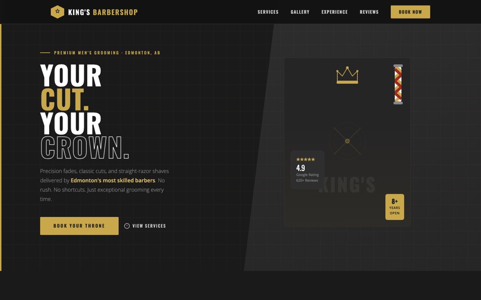 King's Barbershop — Personal Care concept site